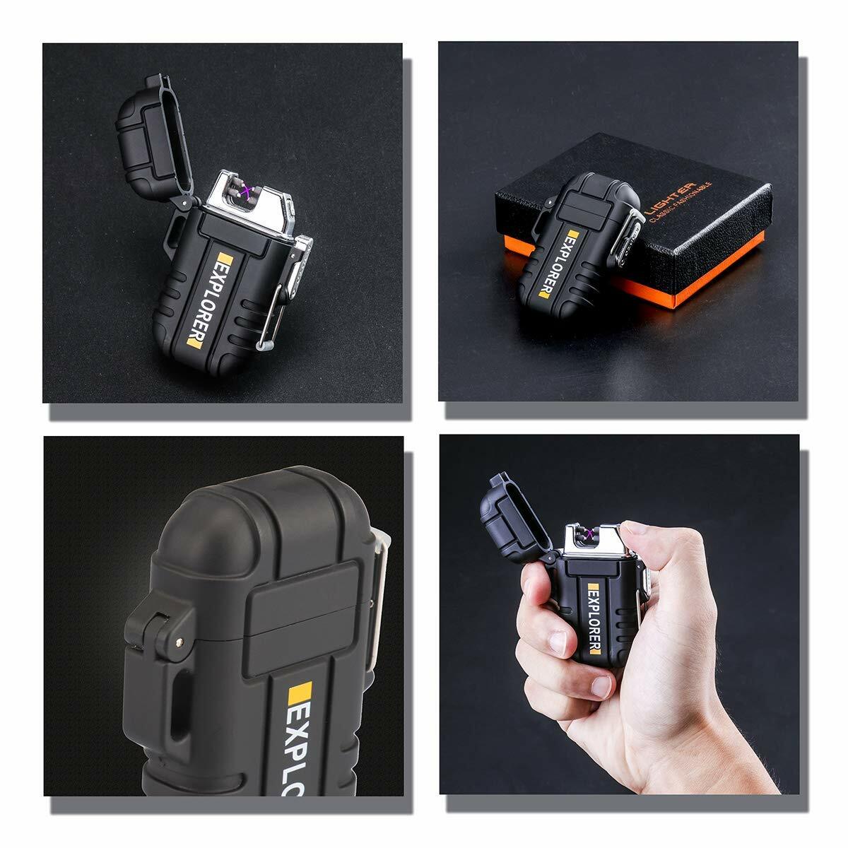 Dual Arc Plasma Electric USB Rechargeable Flameless Lighter Waterproof Windproof