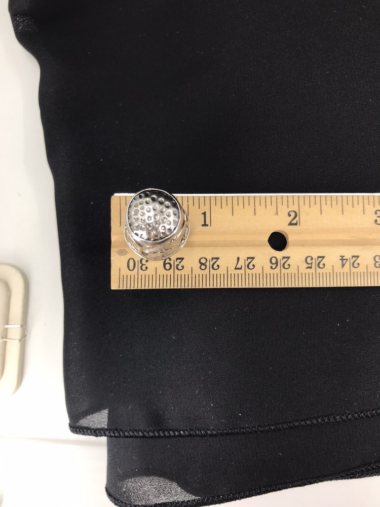 Sterling Silver Thimble Botanical Pattern