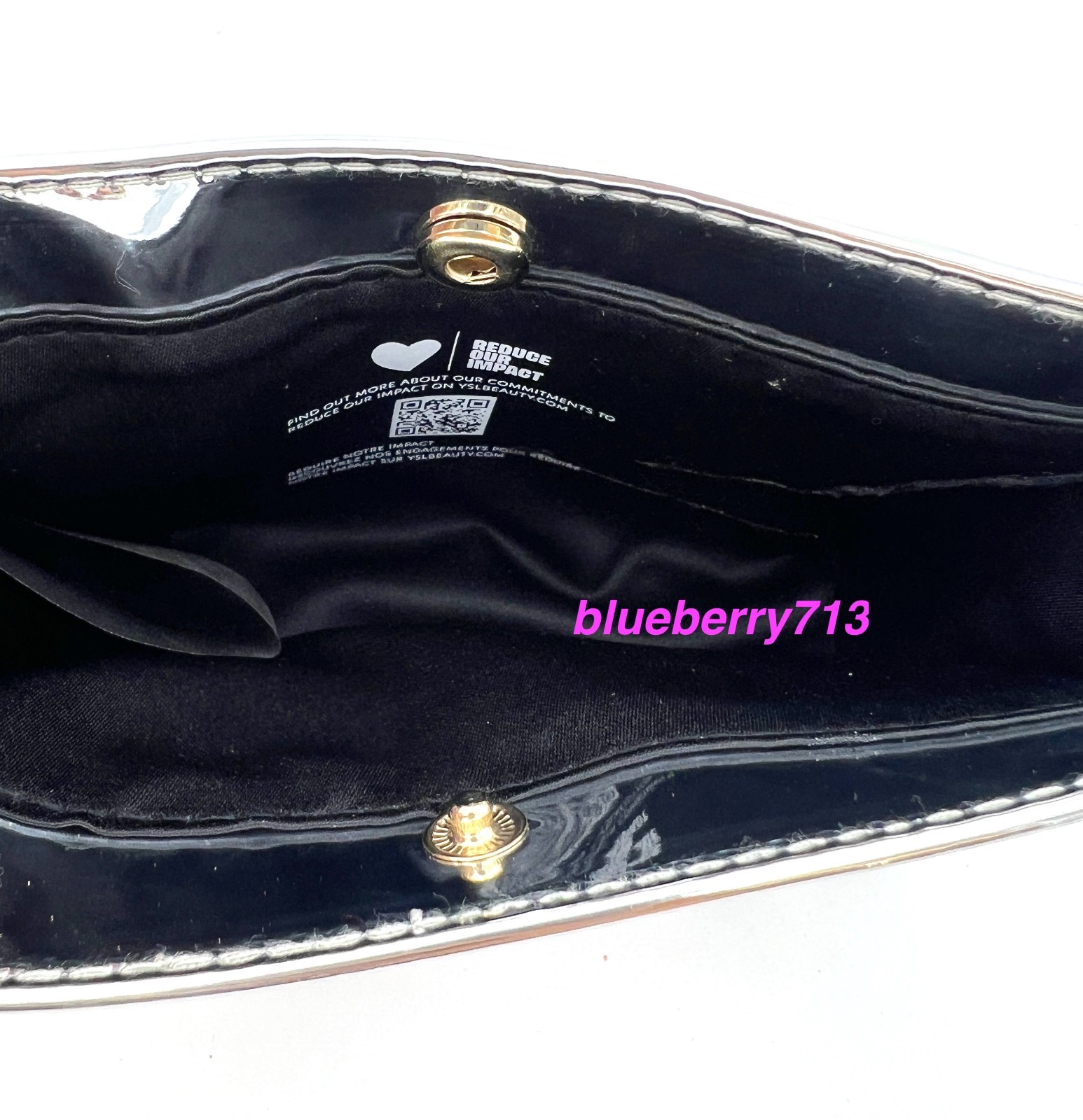 New! YSL Yves Saint Laurent Beauty PVC Makeup Cosmetic Bag ~ Silver