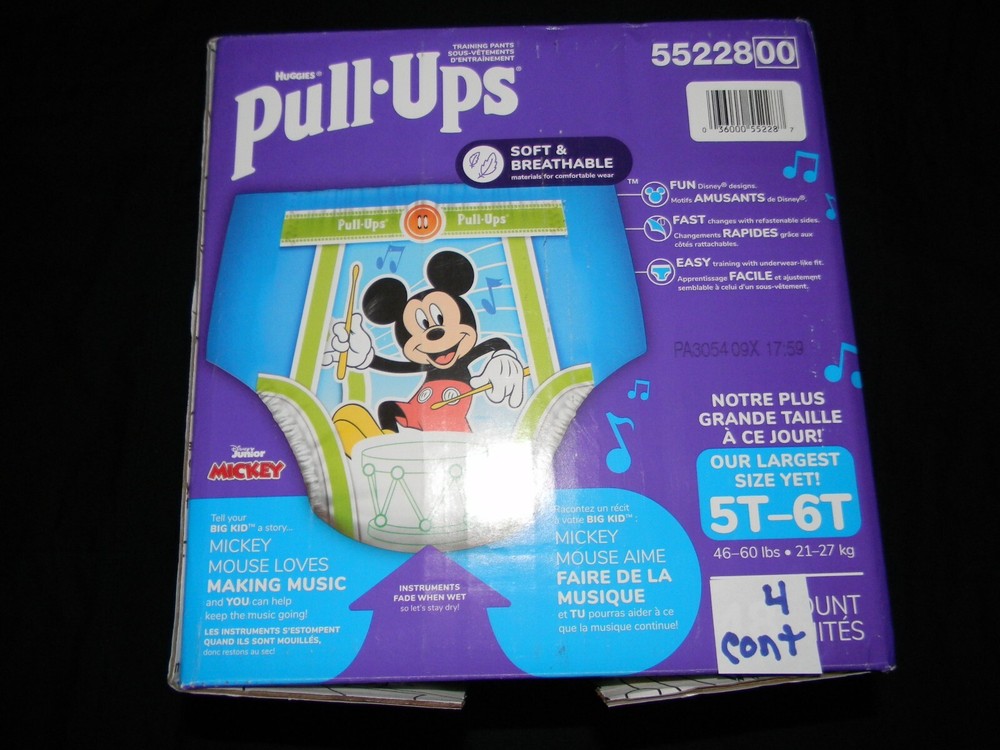 4 Huggies Pull-ups 5t-6t over 40-60 Lbs
