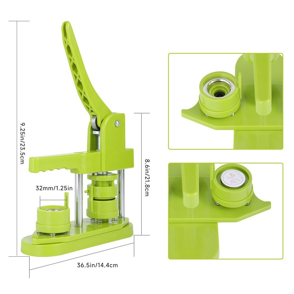 32mm 1.25 Inch Button Maker With 100 Button Supplies Pin Badge Press Machine Kit