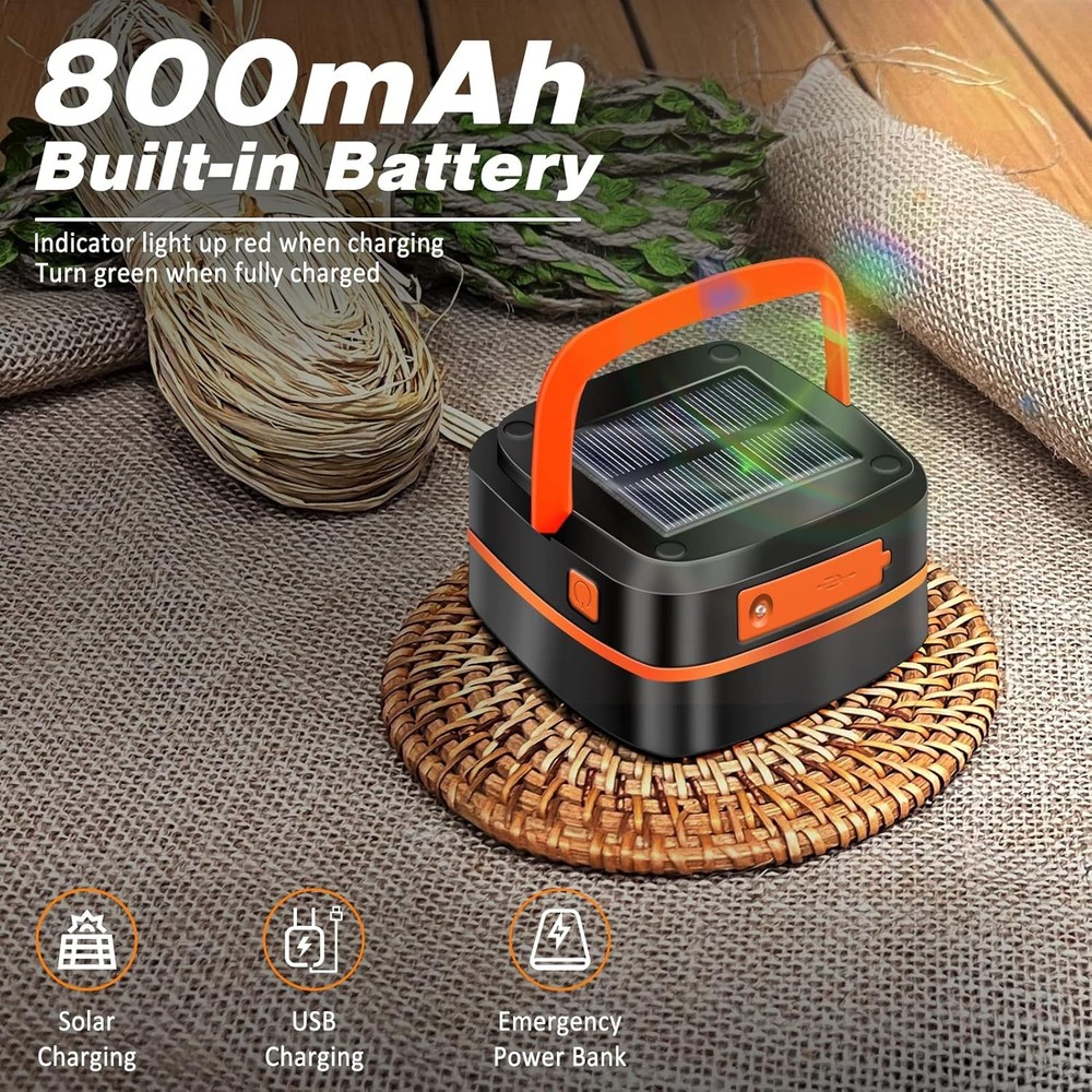 2-Pack Folding Solar Camping Lantern Flashlights, DIBMS Mini White