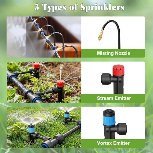 Drip Irrigation Kit for Garden, Automatic Watering System with Quick 60FT