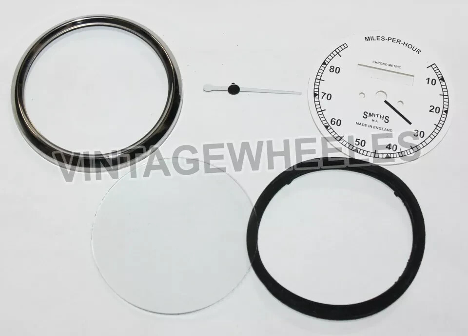 Smiths 80MPH White Dial Speedometer Gauge & 35" Cable + Speedometer Drive