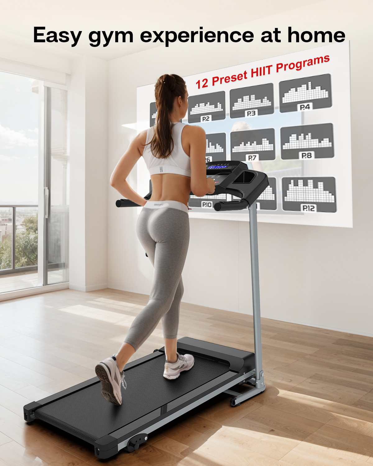 Foldable Treadmills for Home with Incline, 2.5 HP, 265lb,7.5 MPH,Running Machine