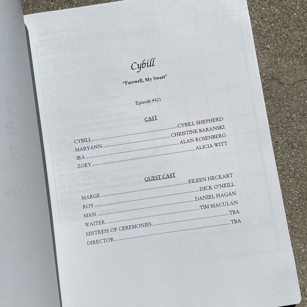 CYBILL 1998 TV Series Production Used Table Draft Script + Final Draft Revisions