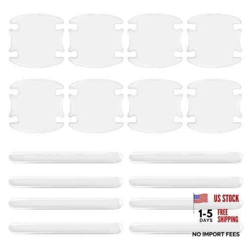 16PCS Car Door Handle Cup Scratch Protector Set - Universal Waterproof Clear