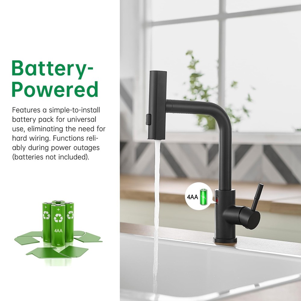 Touchless Kitchen Faucet Motion Sensor Hands Free Single Handle Kitchen Sink ...
