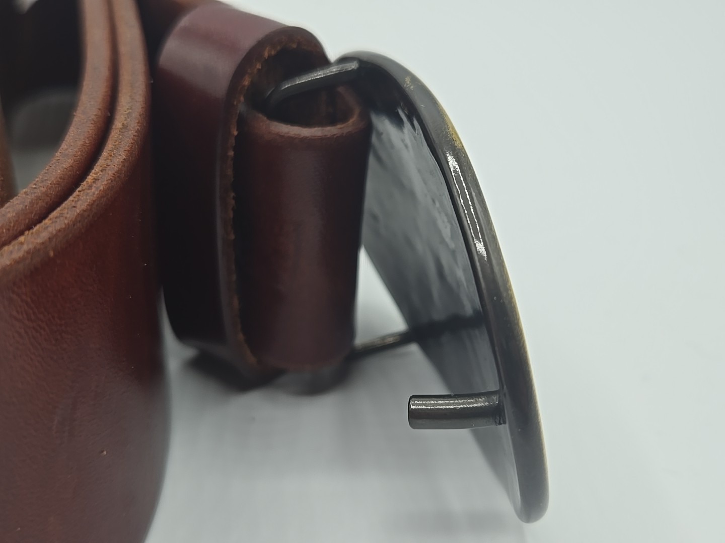 Replica Civil War Reenactment Confederate Belt Plate Brown Leather Belt Size 48