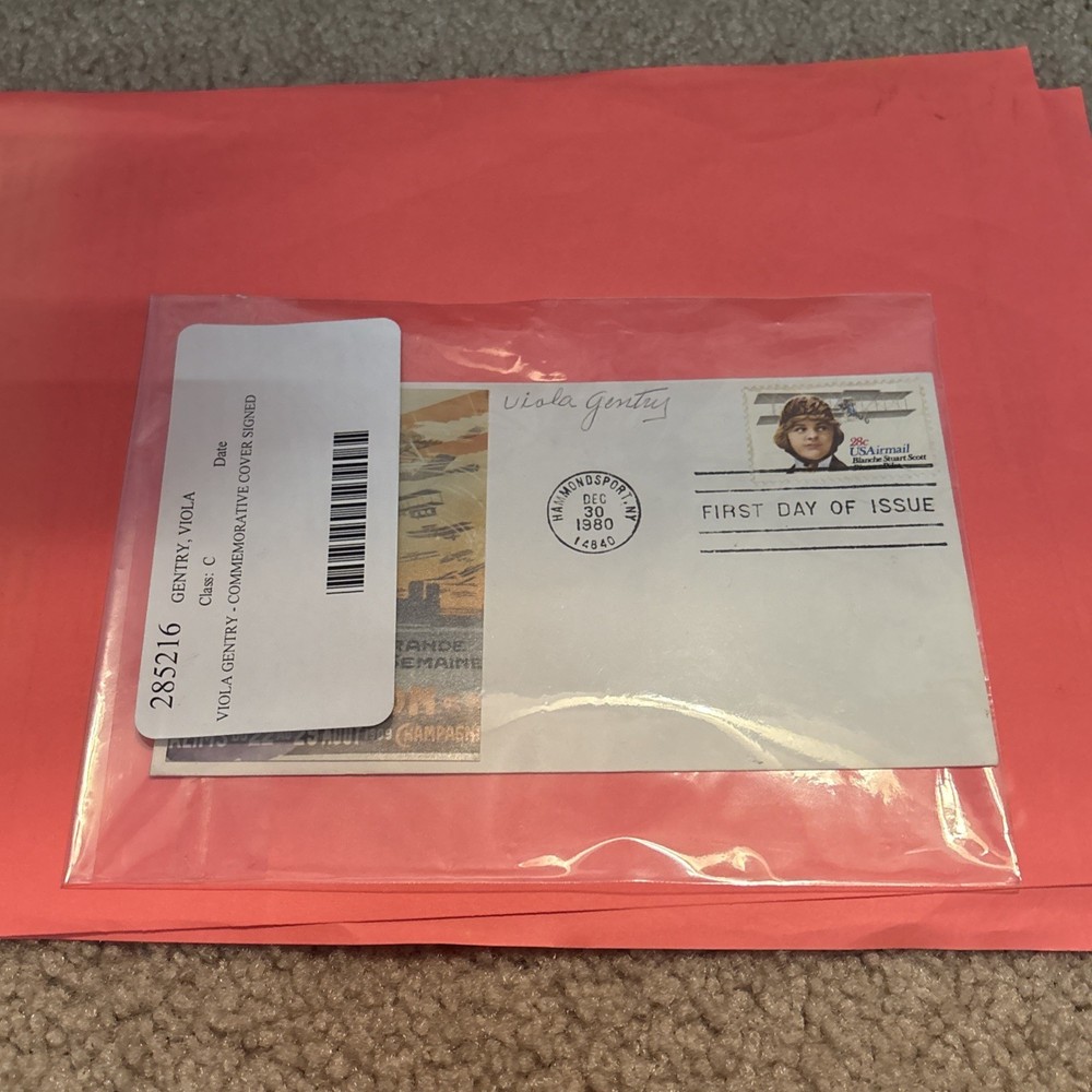 Aviator Viola Gentry Signed Envelope