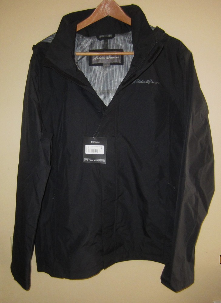 Eddie Bauer Weatheredge Packable Rainfoil Jacket - Mens Large - Black