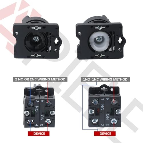 2PCS 22MM 2 Position Selector Switch Maintained 1NO 2 Position Maintained