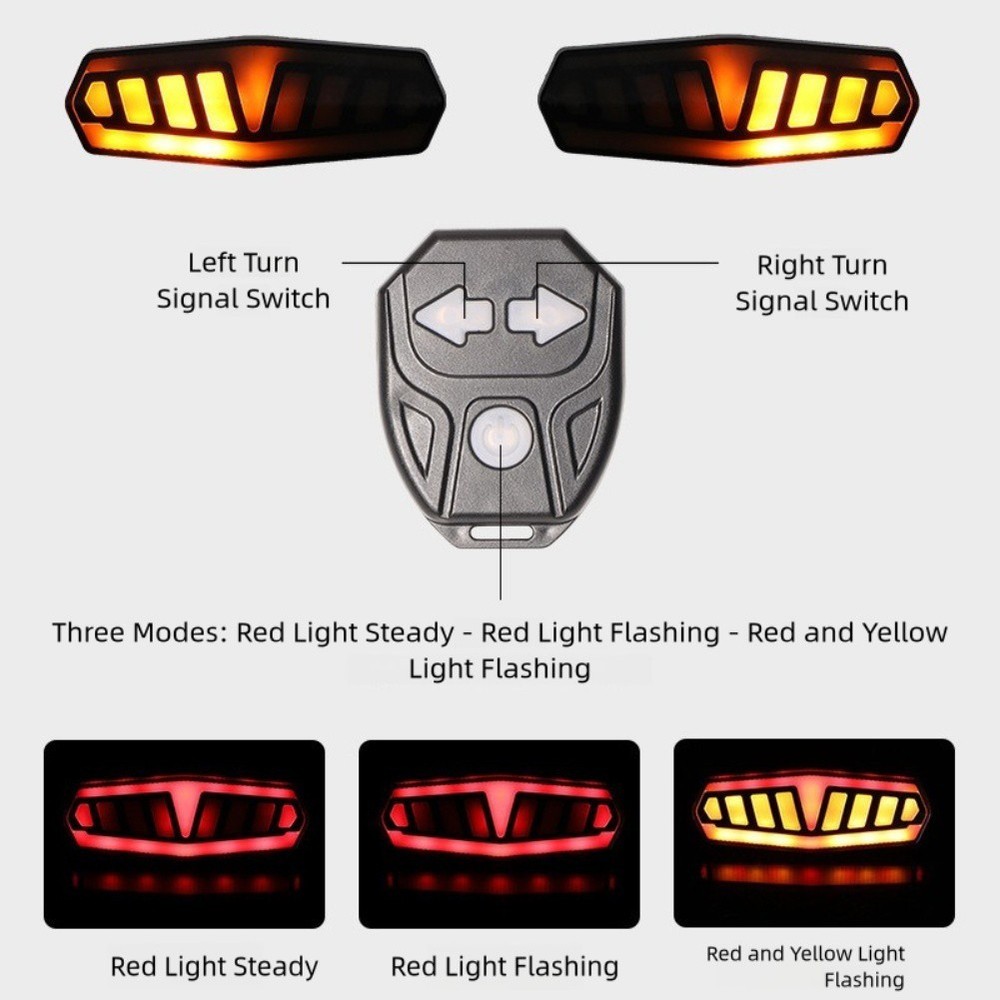 Bicycle Taillight with Wireless Remote Control and Multiple Flashing Modes
