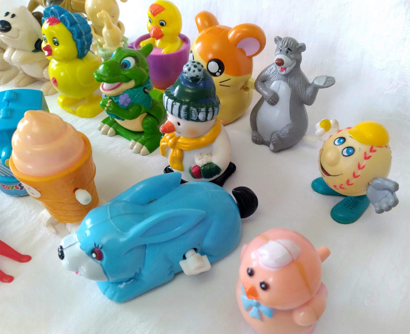 Lot 23 Vintage Wind-Up Toys Tested Work Disney Mickey Mouse Easter Bunny Chicks