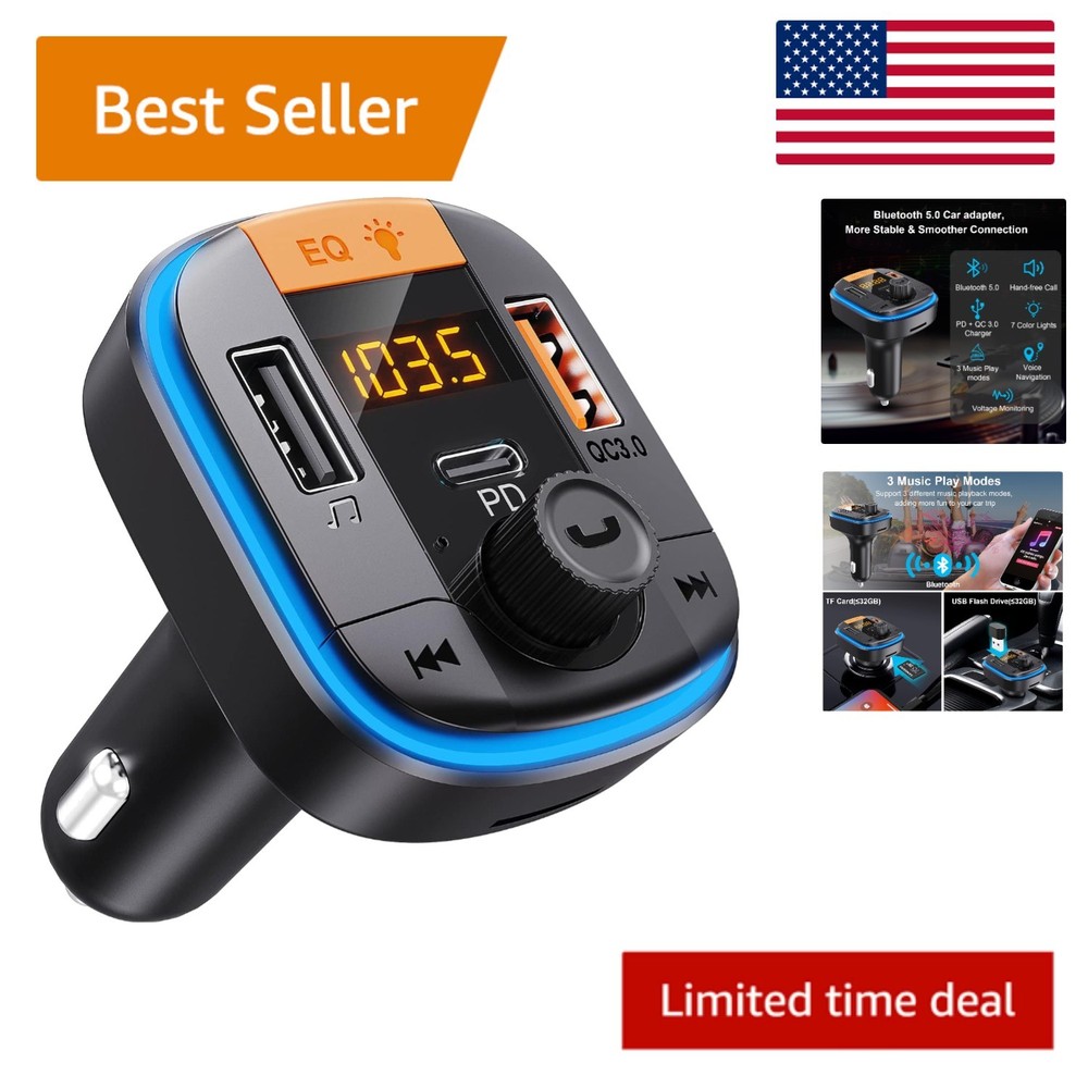 PD20W Bluetooth FM Transmitter with QC3.0 - Charge & Stream Music Effortlessly
