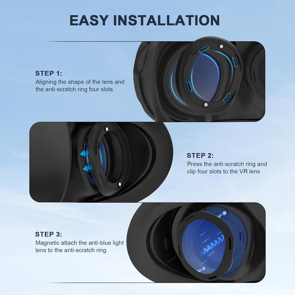 Lens Protector Cover Kit for Meta Quest 3 Anti-Scratch Protector Ring Accessorie