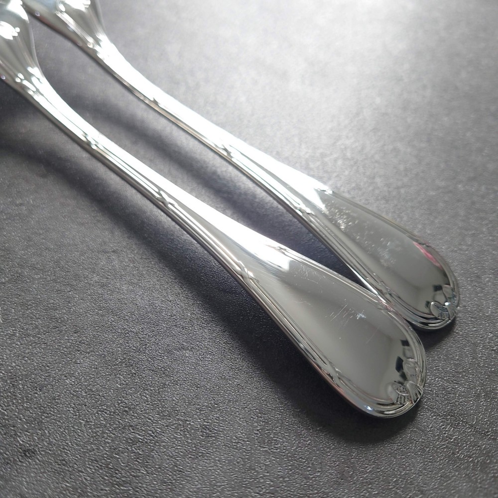 Christofle Rubans Table Fork 2pcs Silverplate Flatware Excellent