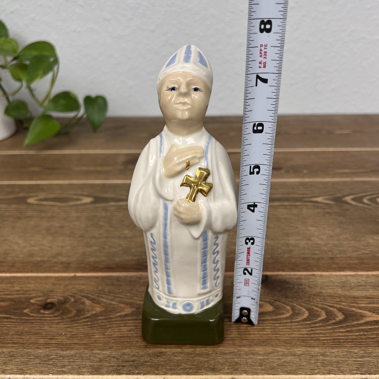 Vintage Hand Painted Porcelain Roman Catholic Pope Religious