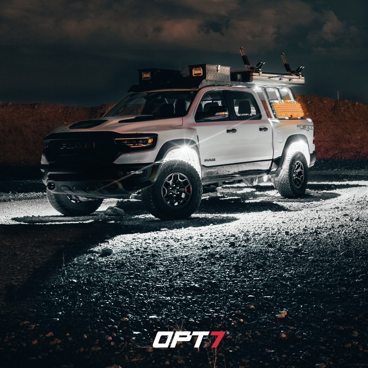 4Pods LED White Rock Light w/ 8 Magnet Offroad Truck Car Underglow OPT7 Photon