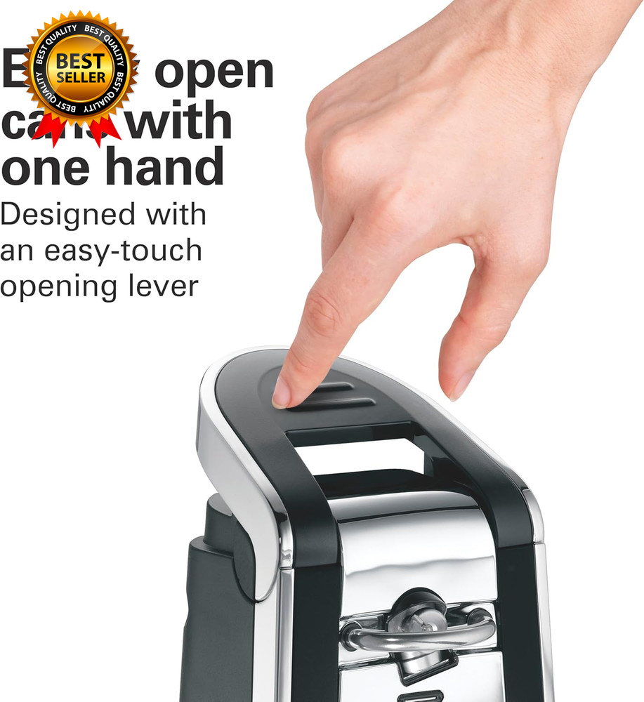 Smooth Touch Electric Automatic Can Opener with Easy Push down Lever