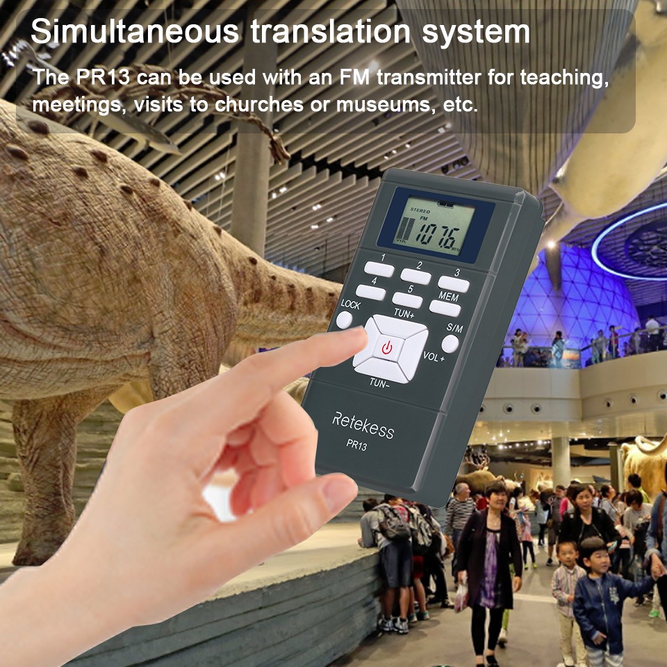 Retekess TR508 FM Transmitter Broadcast Stereo Radio Station 10 Receiver Meeting