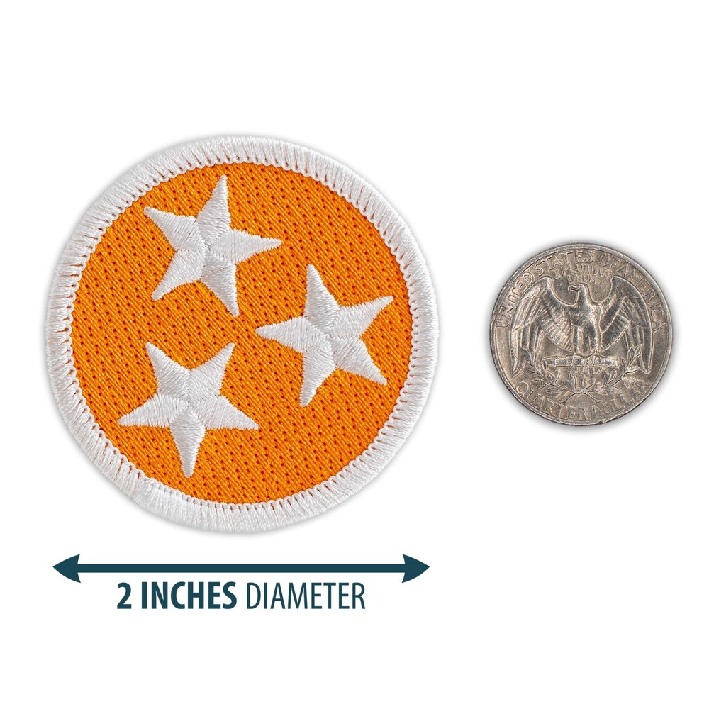 Orange Tennessee Tristar Patch - 2" Round Embroidered Patch