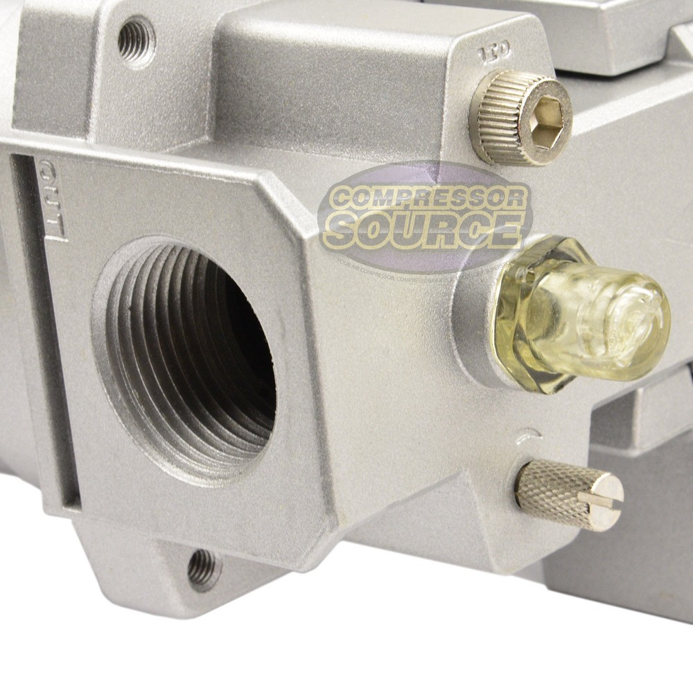 1" Compressed Air Moisture Filter Regulator Oiler Separator Lubricator Combo HD
