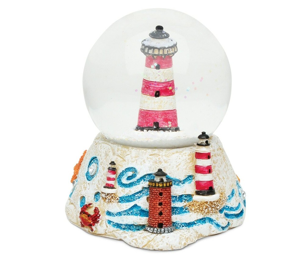 STONE SNOW GLOBE - LIGHTHOUSE