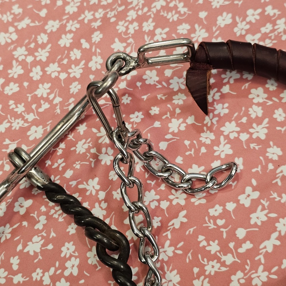 Reinsman 918 Molly Powell First Barrel Hackamore Bit Combo Twisted Wire Bit 5.5"