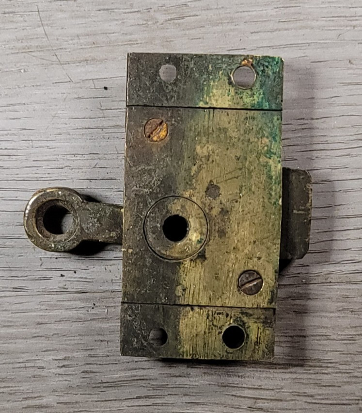 Antique Transom Window Latch Catch Ring Pull Brass Casement