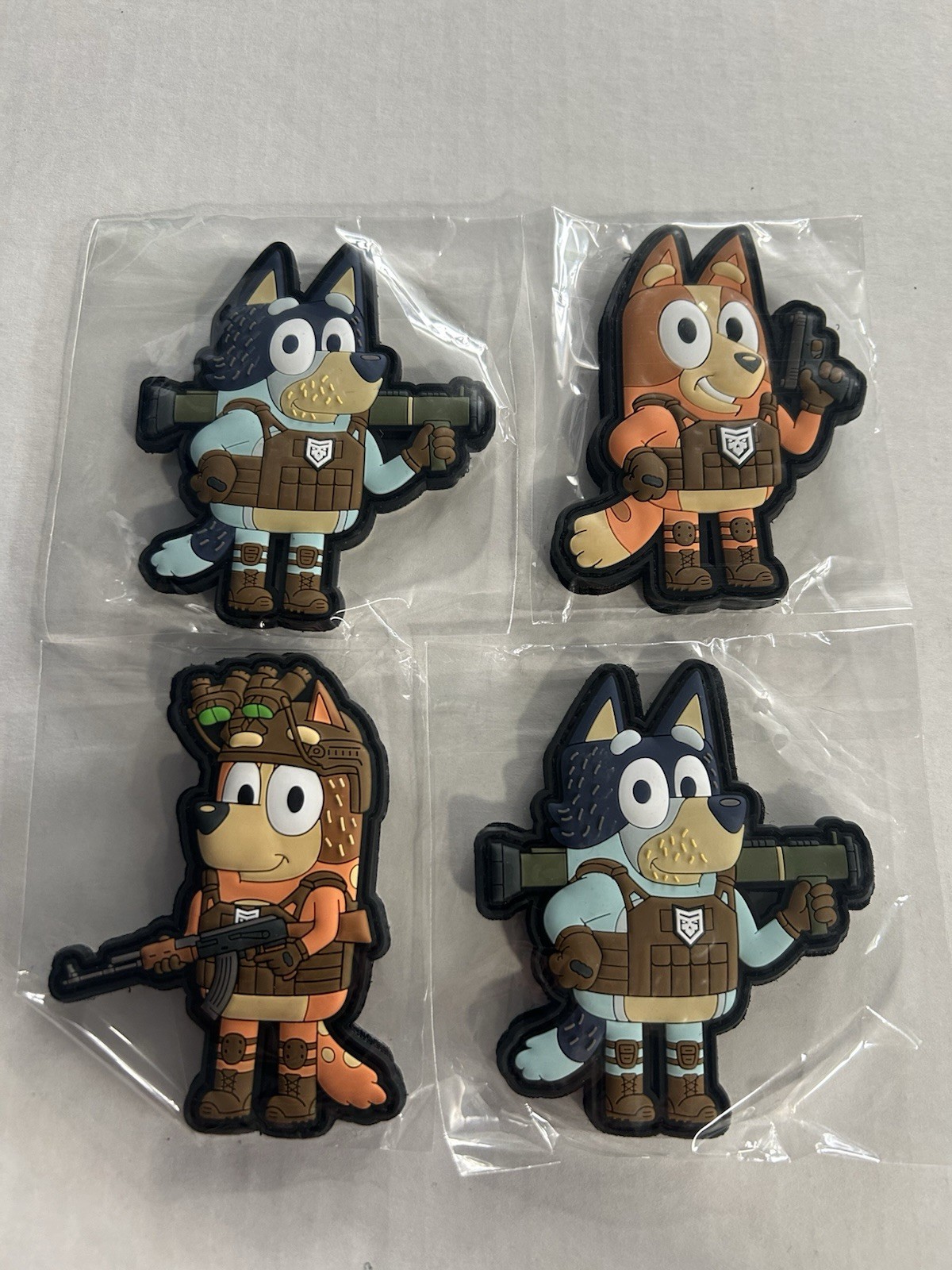 Bluey Tactical Patch PVC Military Patchops Set Of 4 Rare Discontinued