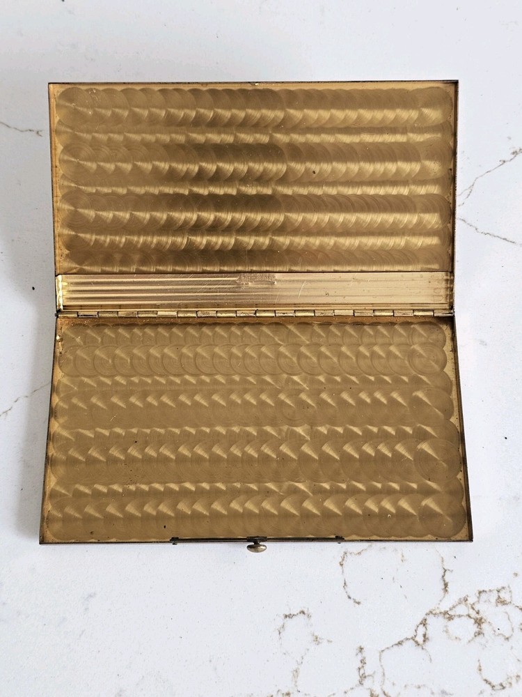 Vintage Wadsworth Solid Brass Cigarette Case Clock