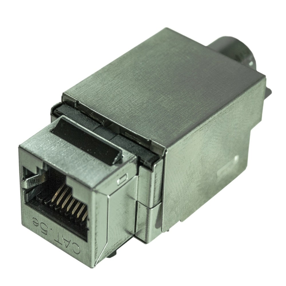 50 Pack Shielded CAT5e Keystone RJ45 Ethernet Network 110 Tool-Less Snap-In Jack