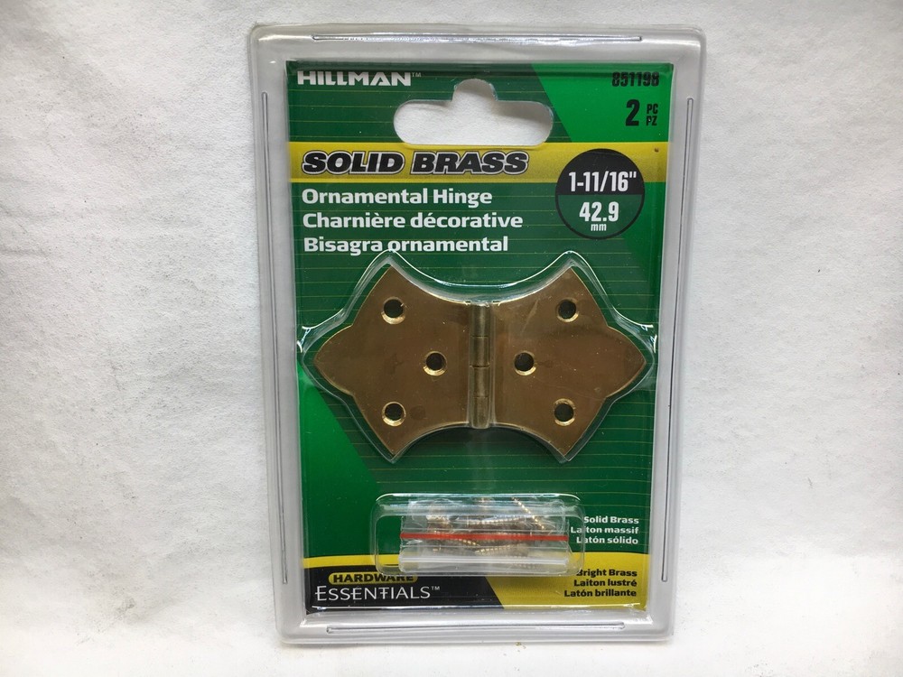 Solid Brass Decorative 1-11/16" Hinges Hillman 851198