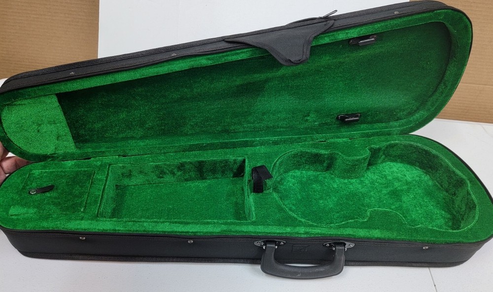 A-Style Microgroove Pattern Mandolin 3/4 Case Black green lining