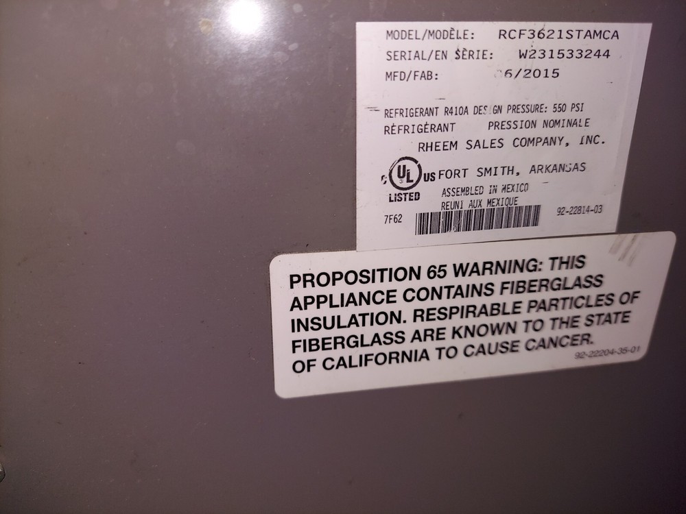 RHEEM/Ruud 3 Ton Multi-Position Cased Coil