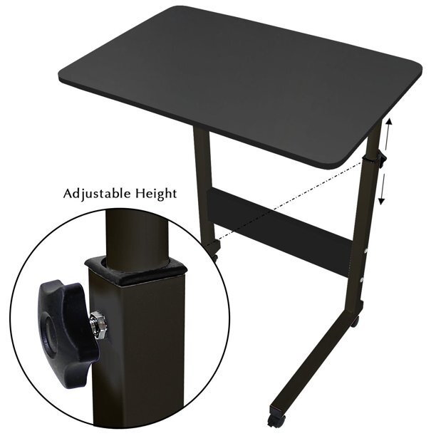 Rolling Laptop Desk Adjustable Notebook Computer Stand Bed Sofa Table Food Tray