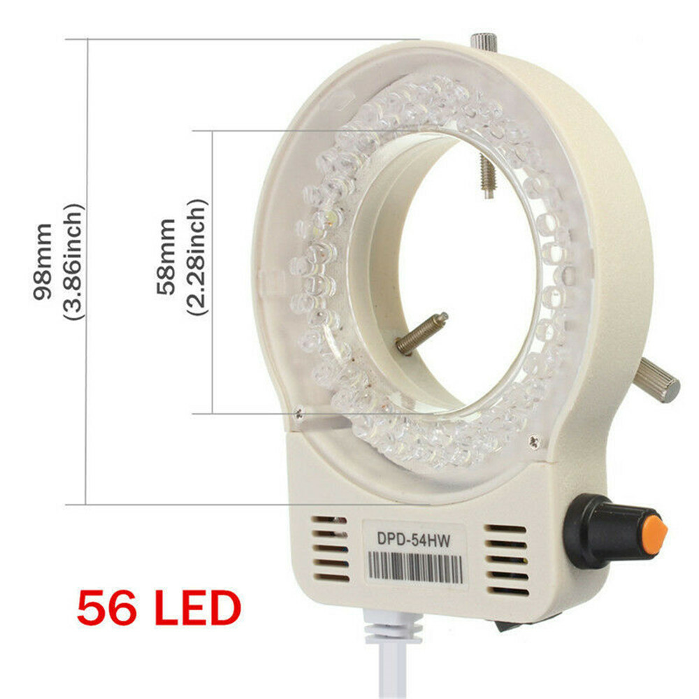 56 LED Adjustable Bright Ring Light illuminator Lamp For Stereo Zoom Microscope