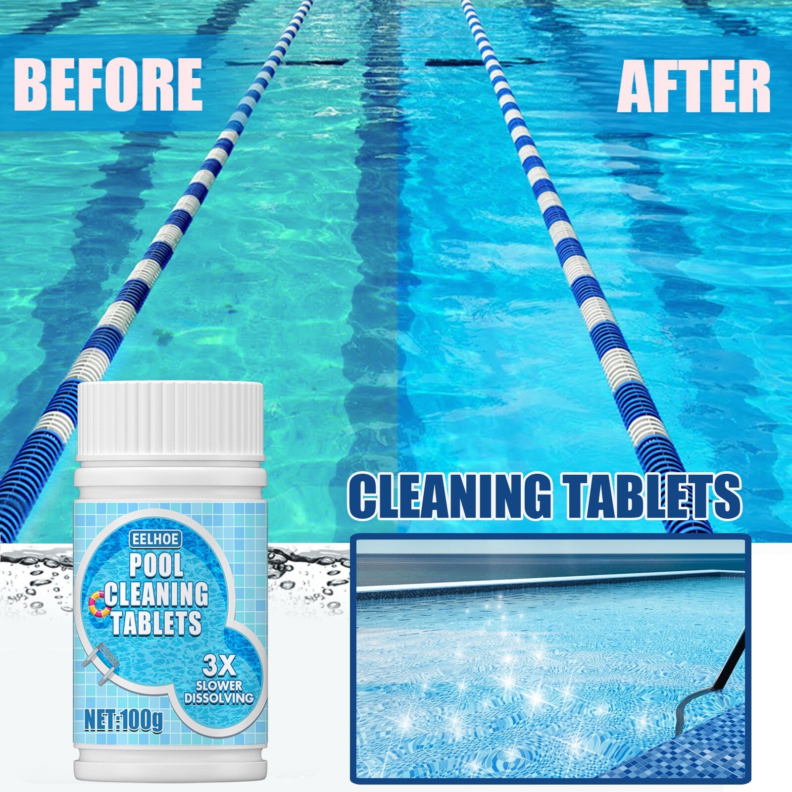 Multifunctional Instant Cleaning Pool Bath Pool Effervescent Tablets