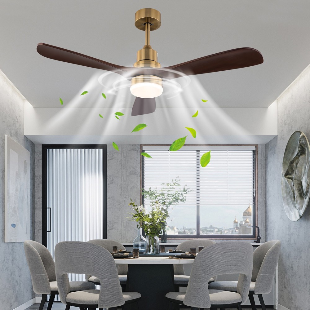 48 inch Ceiling Fan Light Modern Copper ColorCeiling Mount With Remote Control