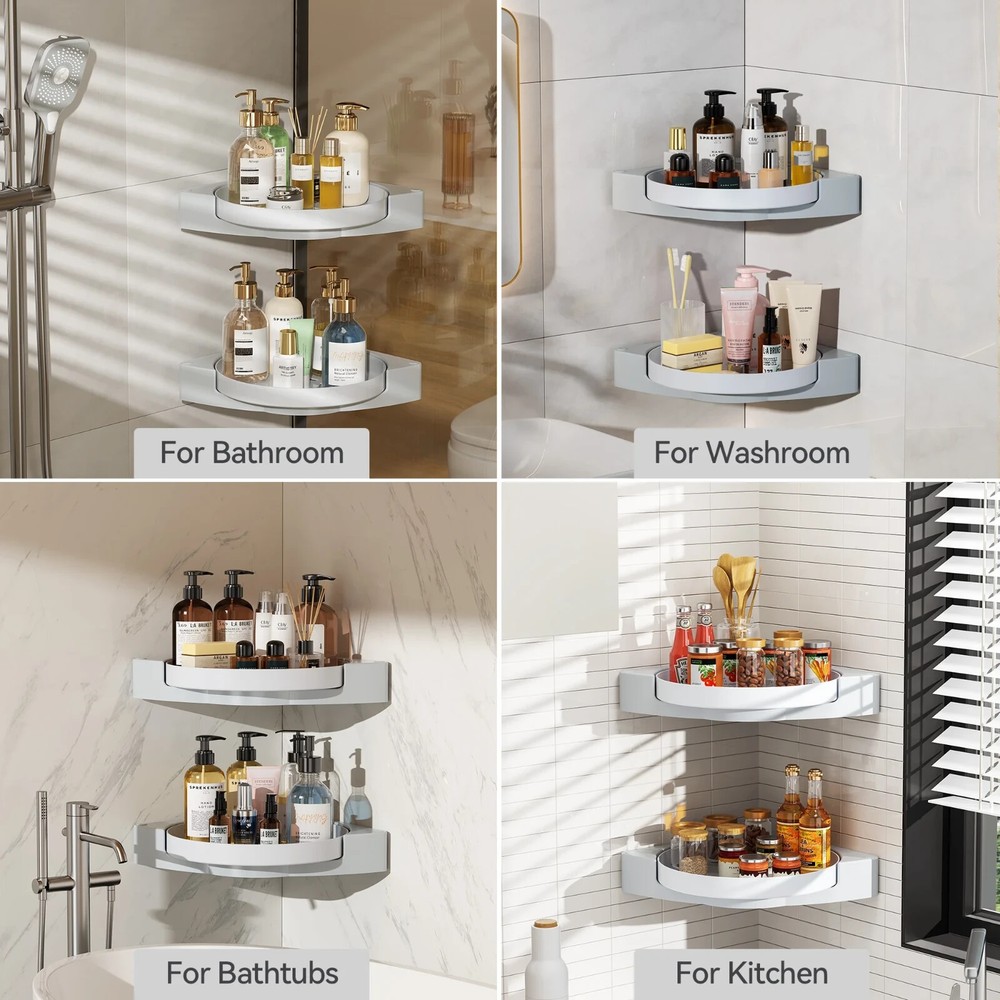 LAMU 2 pack Shower Lazy Susan Caddy  -Gara
