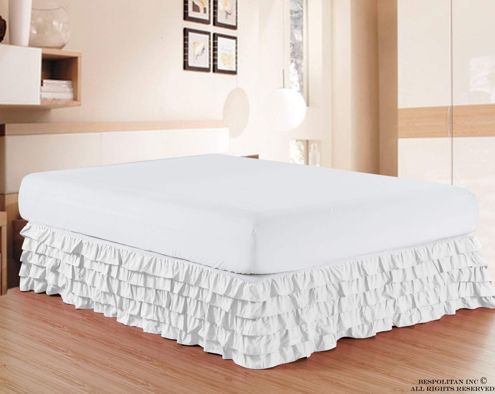 Elegant Comfort Multi-Ruffle Bed Skirt - 15 inch Drop - Classy Bed skirt