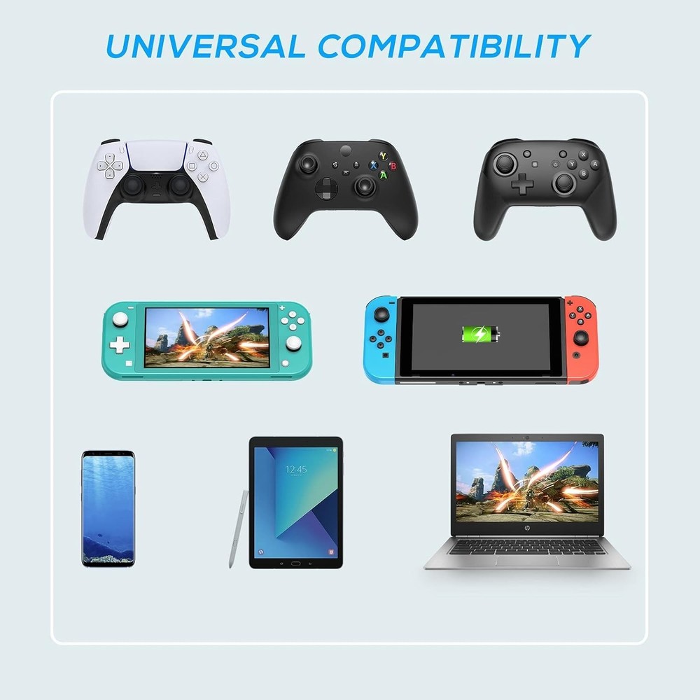 16.4FT USB Type C Charging Cable for PS5/Xbox Series Controllers - Nylon Braided