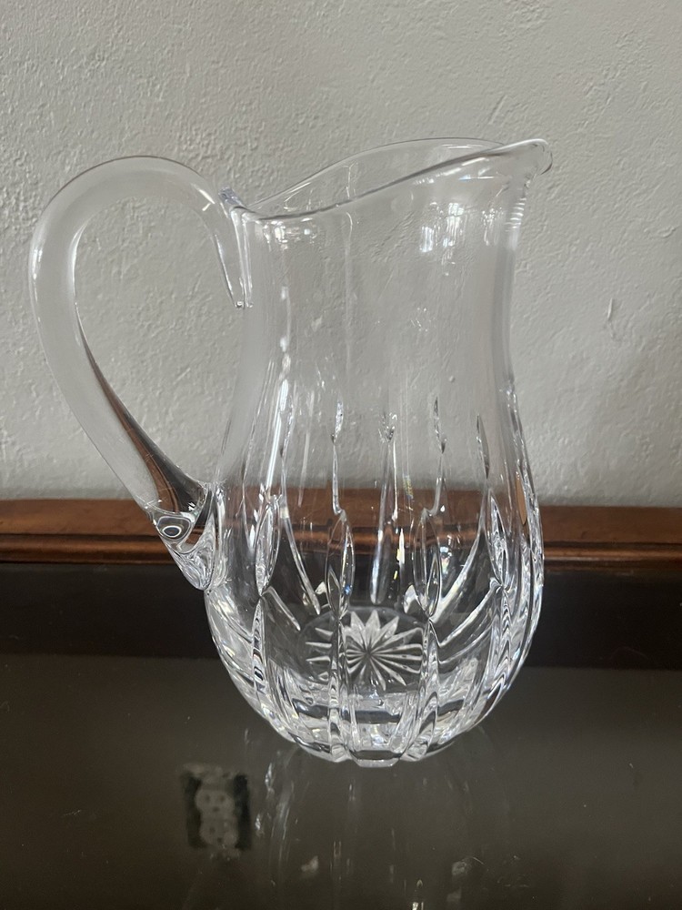 ATLANTIS CRYSTAL 8-1/2" TALL CLEAR TATTOO PATTERN PITCHER