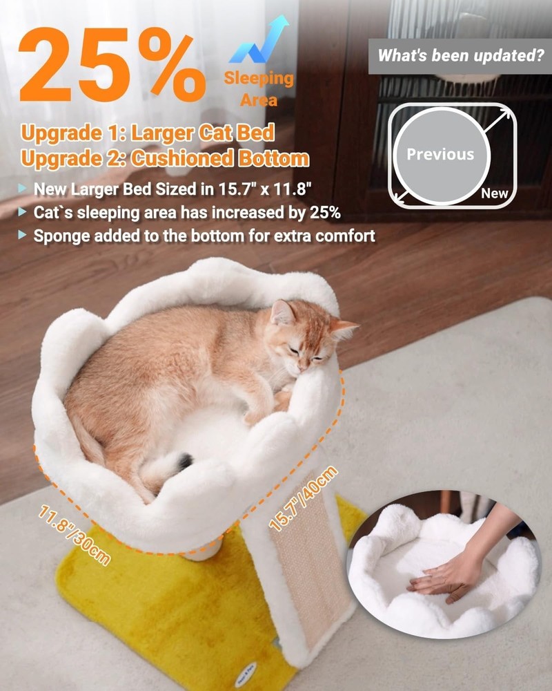New Cloud Cat Tree Tower Cat Scratching Post W/ Bed Small Cat Tree Compact Cat