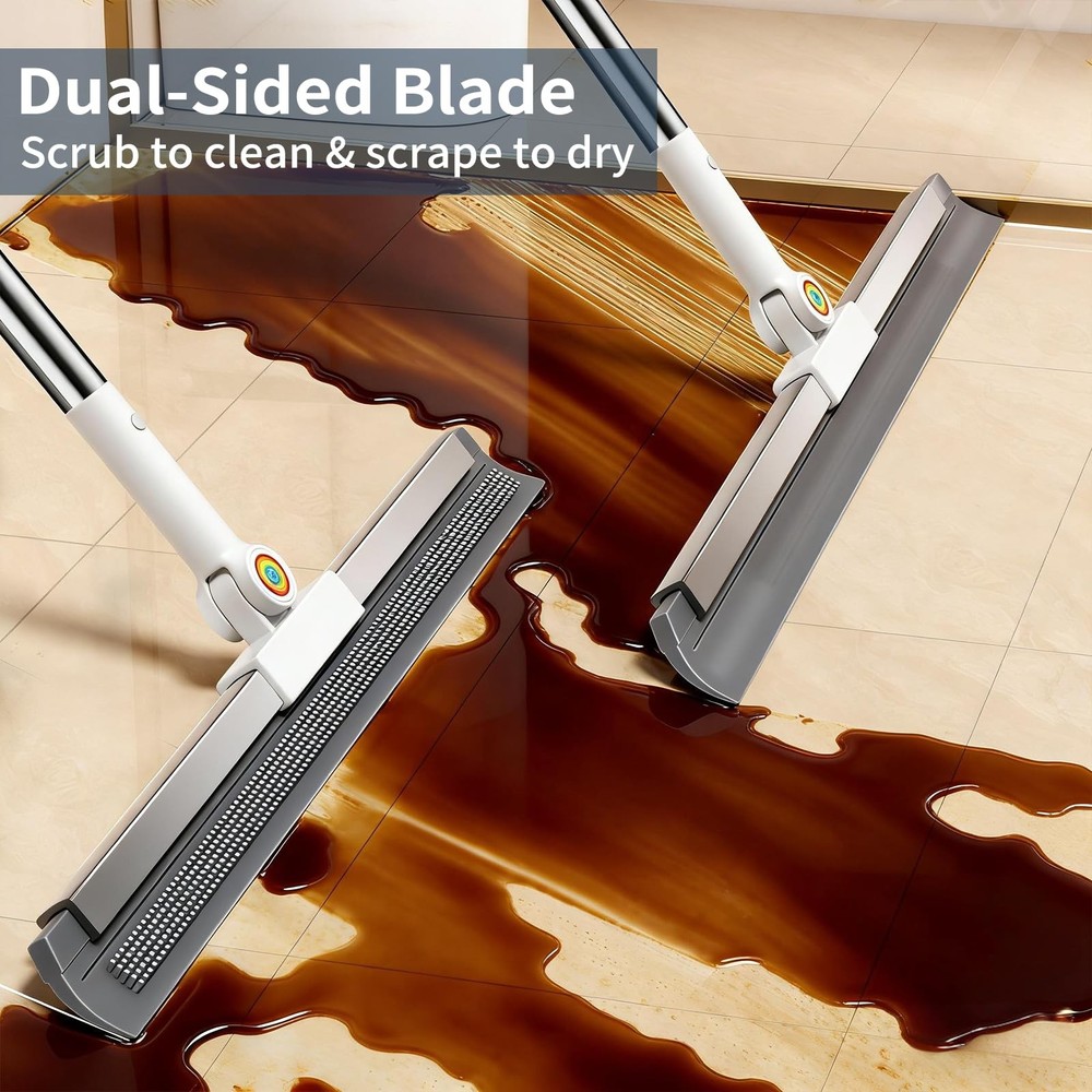 Floor Squeegee for Concrete Floor, with 180° Rotating Gray