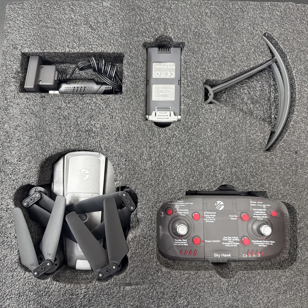 Skyhawk Foldable Video GPS Drone With Guard Rails DRONES