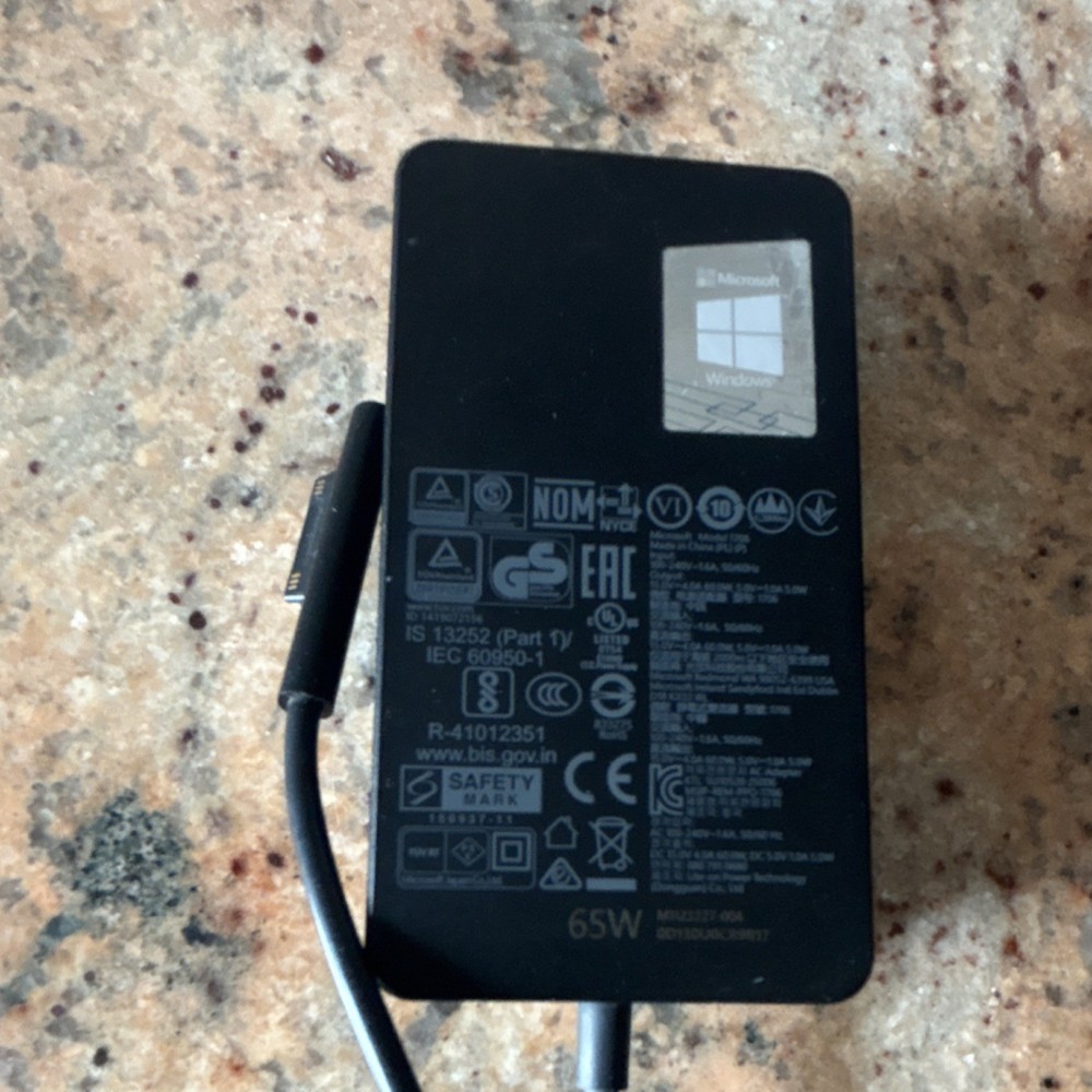 Microsoft Surface 65W Charger Without AC power chord cable for Surface Tablet.
