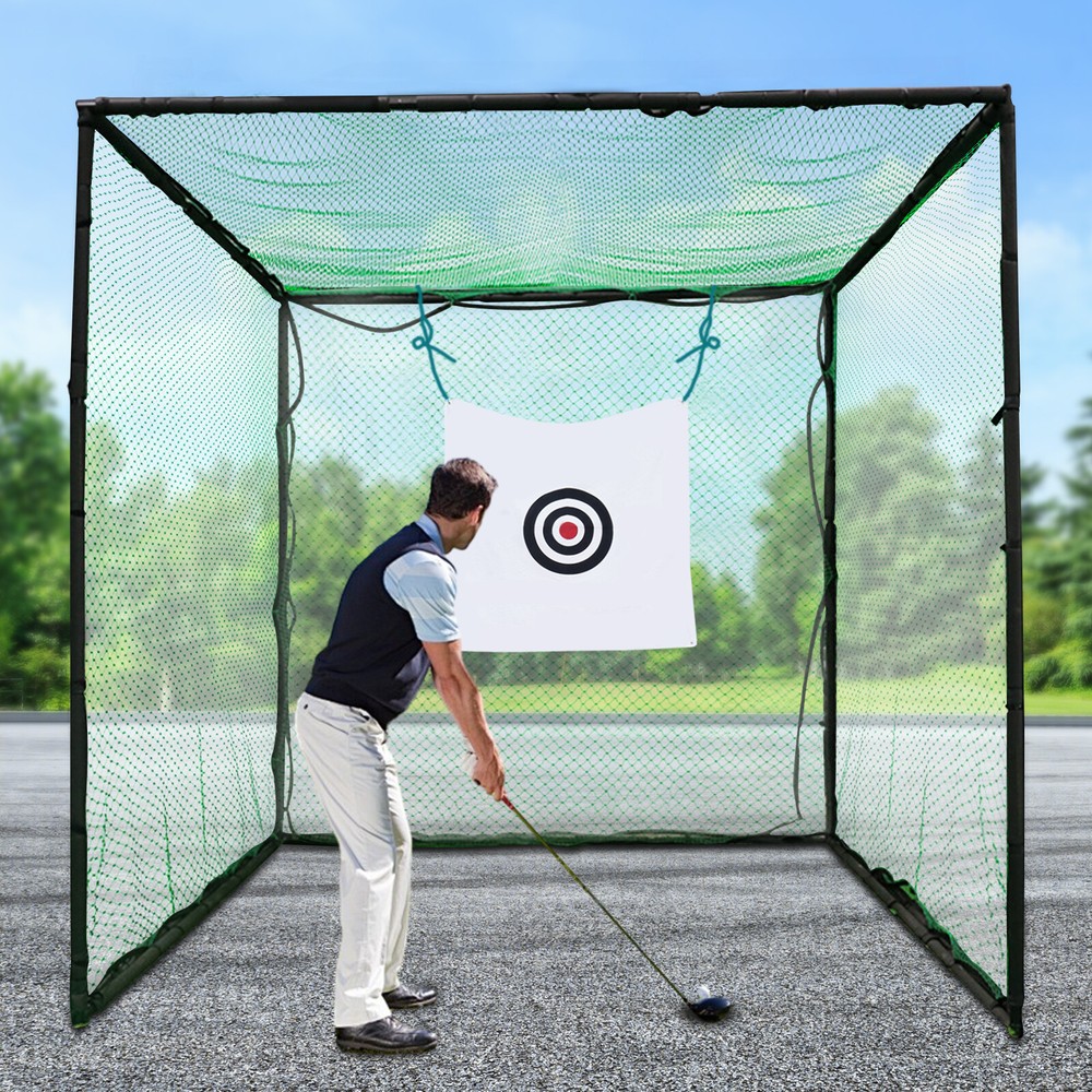 9.8ft Golf Practice Net Foldable Golf Hitting Cage Practice Net Training Aid NEW