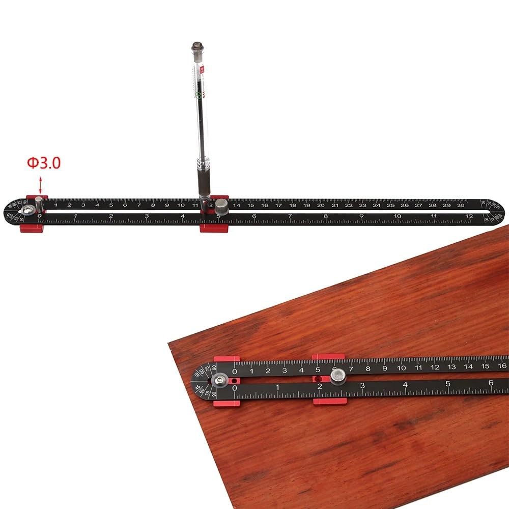 300mm Woodworking Compass Tool, Large Scribing Black